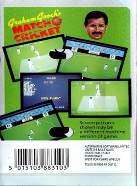 Graham Gooch's Test Cricket (198x)(Audiogenic Software Ltd.)[a] box cover back